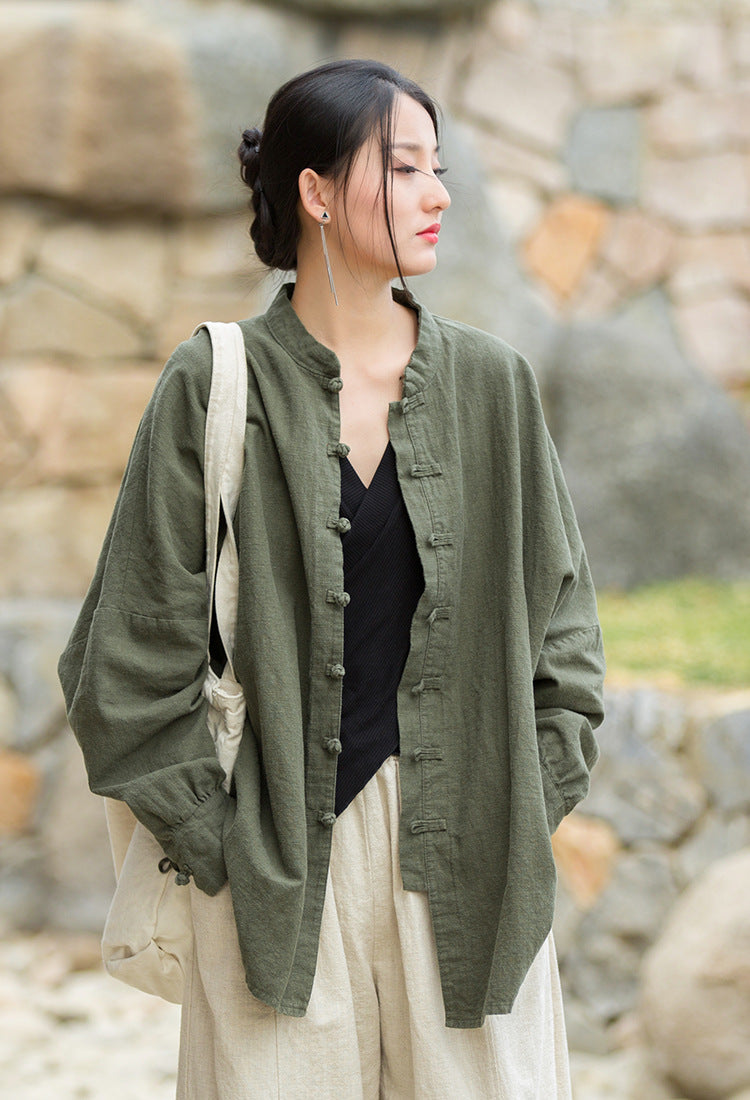 Chaqueta de lino de gran tamaño Nature