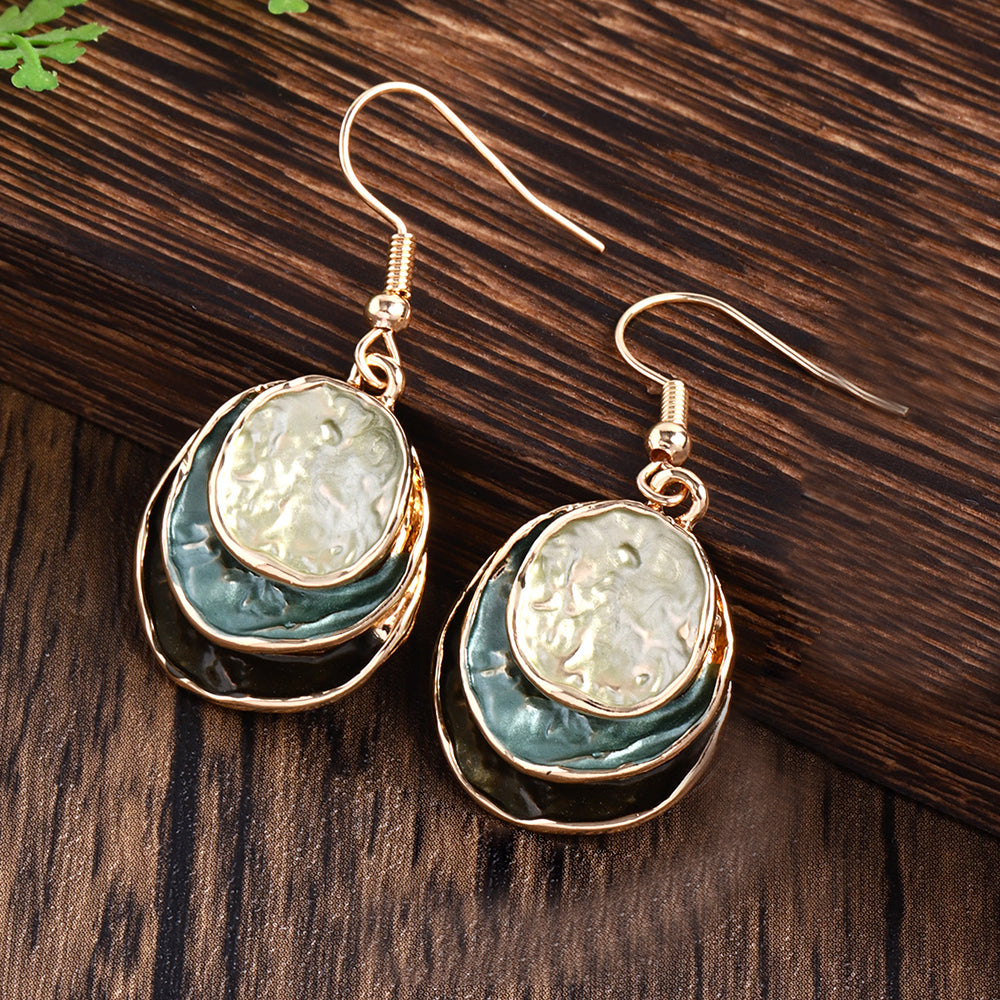 Ensemble de bijoux géométriques superposés Luna Drop,
