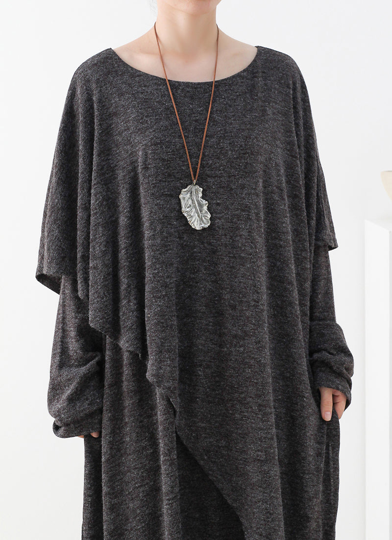 Robe longue asymétrique en coton