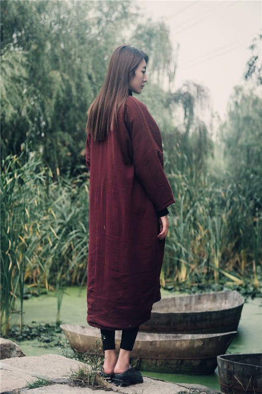Embroidered Oversized Cotton-Linen Tunic