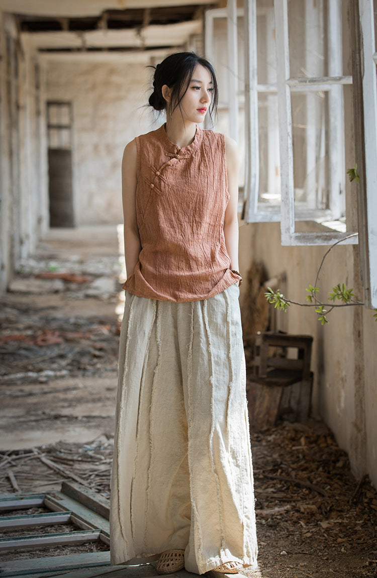 Vintage Cross Linen Blouse