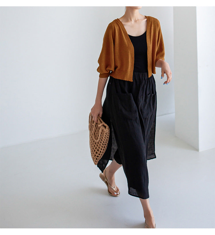 Jupe-pantalon en lin de Kyoto