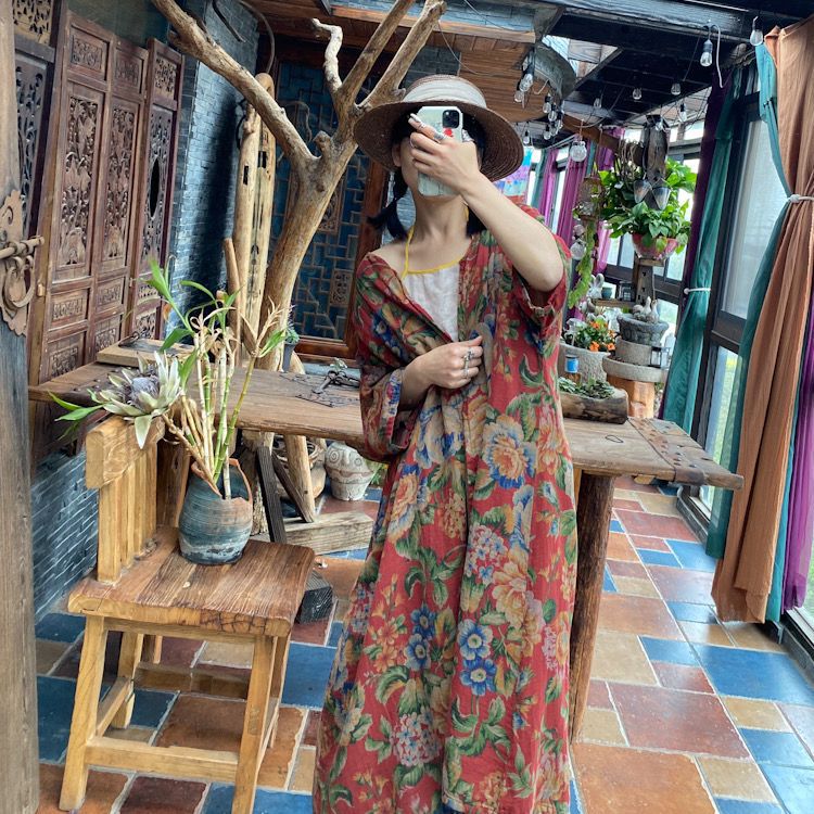 Kimono fleuri vintage
