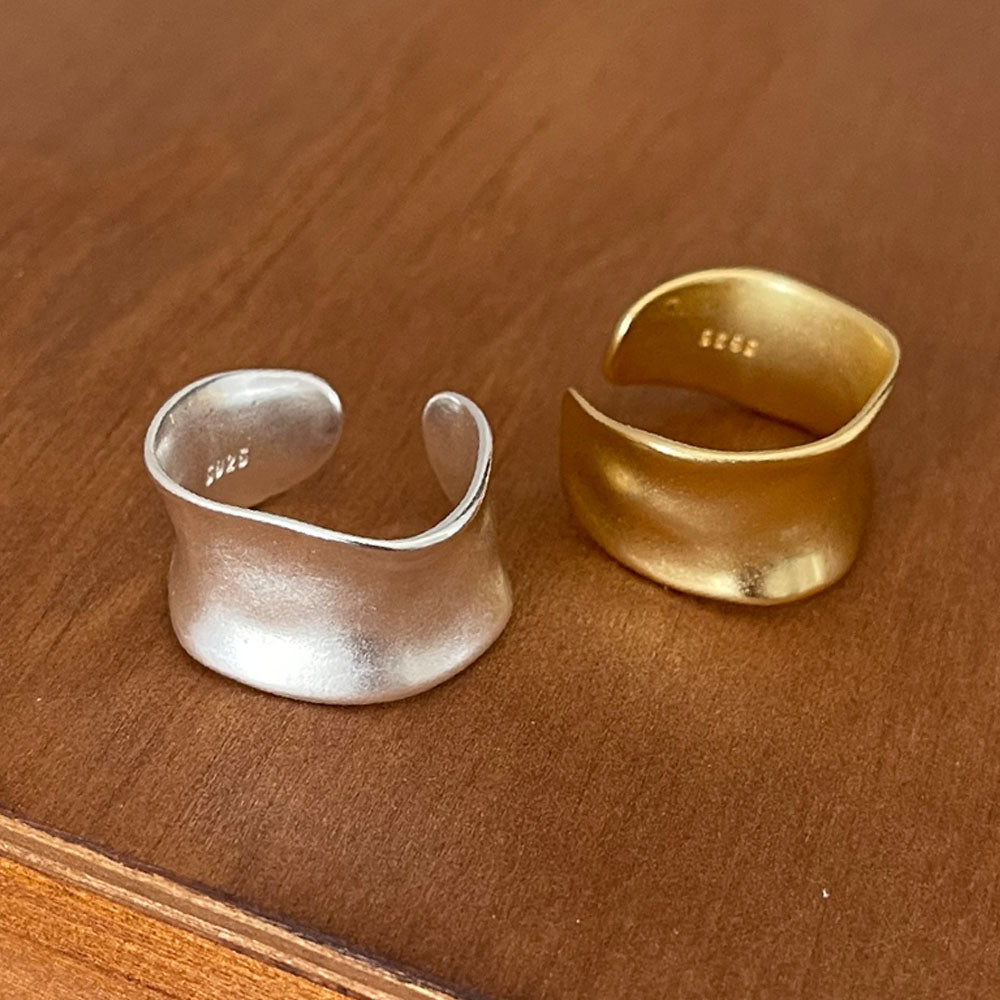 Bague vintage en argent sterling 925 à large bande