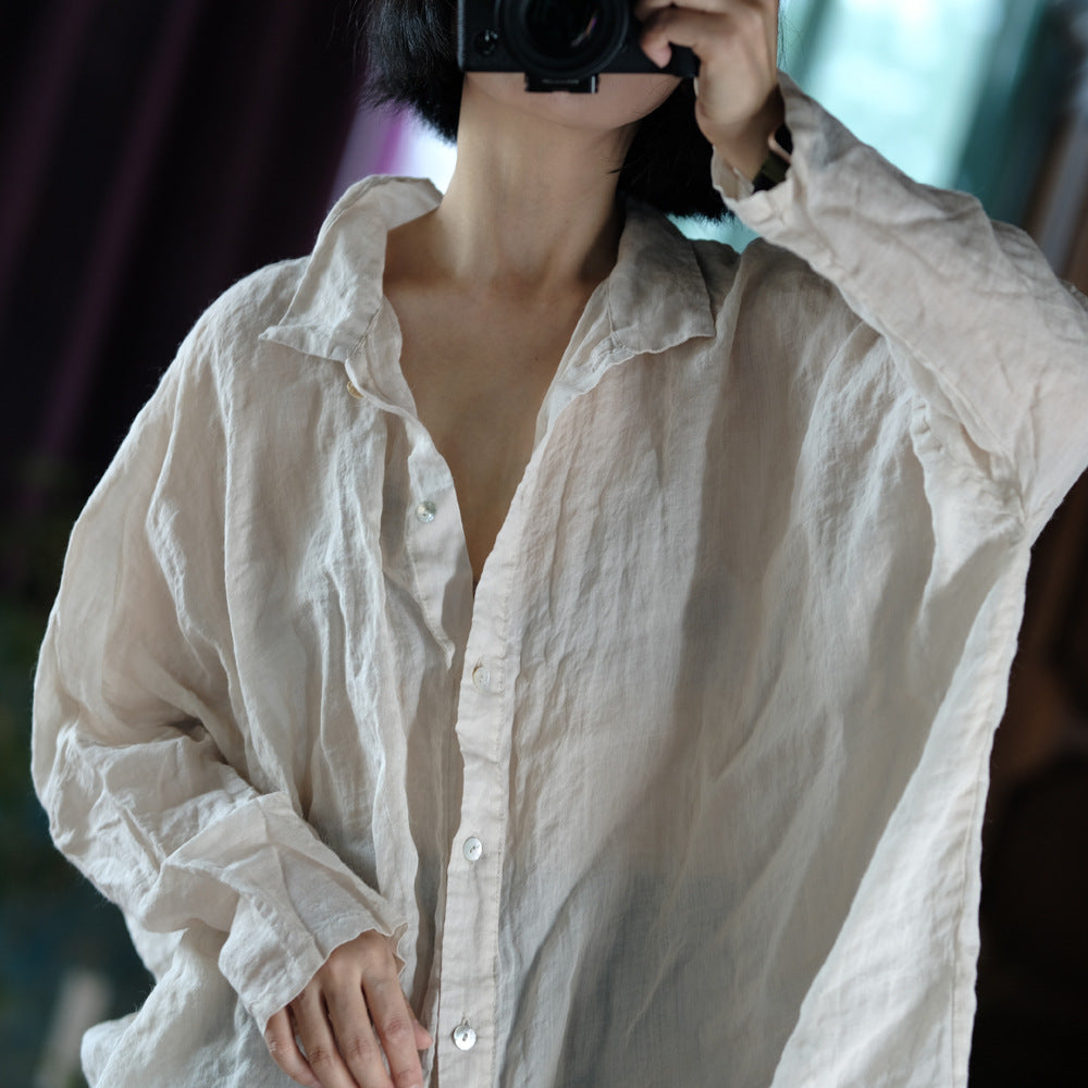 Vintage Oversized Linen Shirt