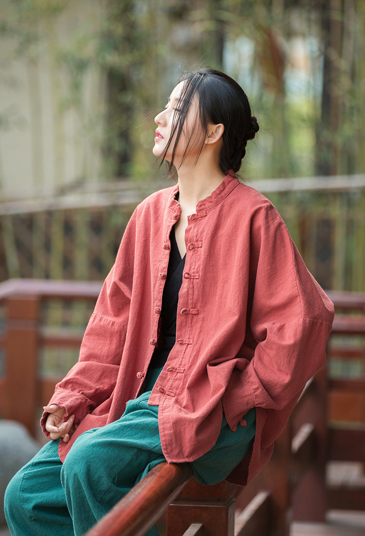 Chaqueta de lino de gran tamaño Nature