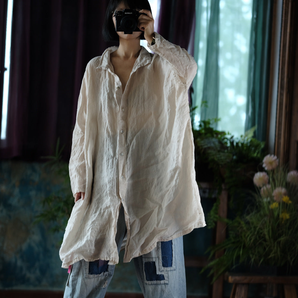 Vintage Oversized Linen Shirt