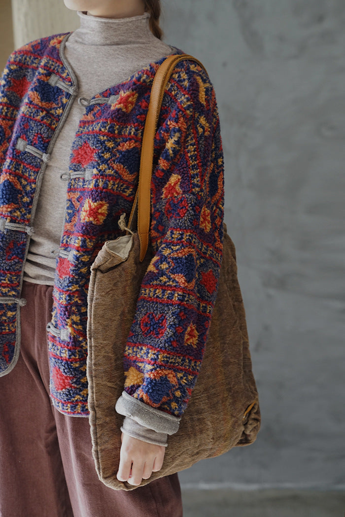 Veste vintage à motifs ethniques