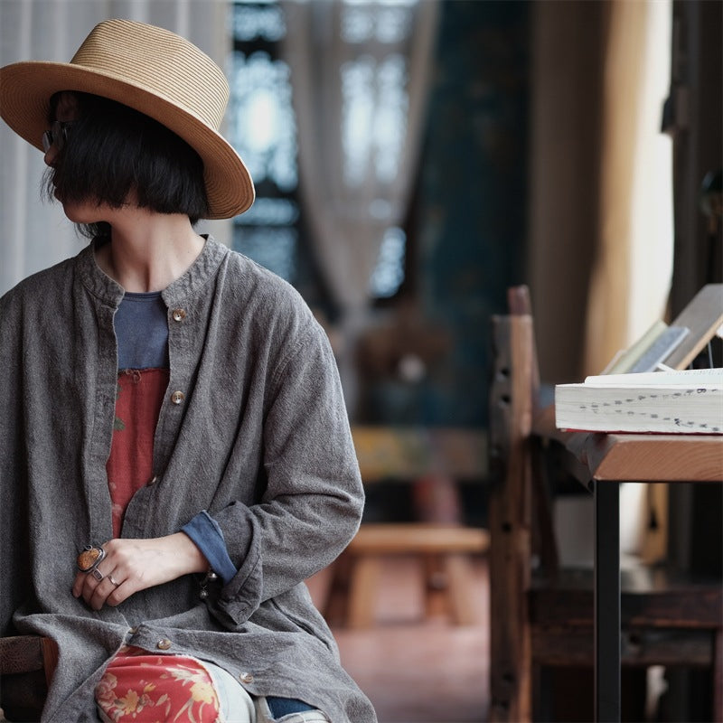 Manteau vintage Grace en coton et lin