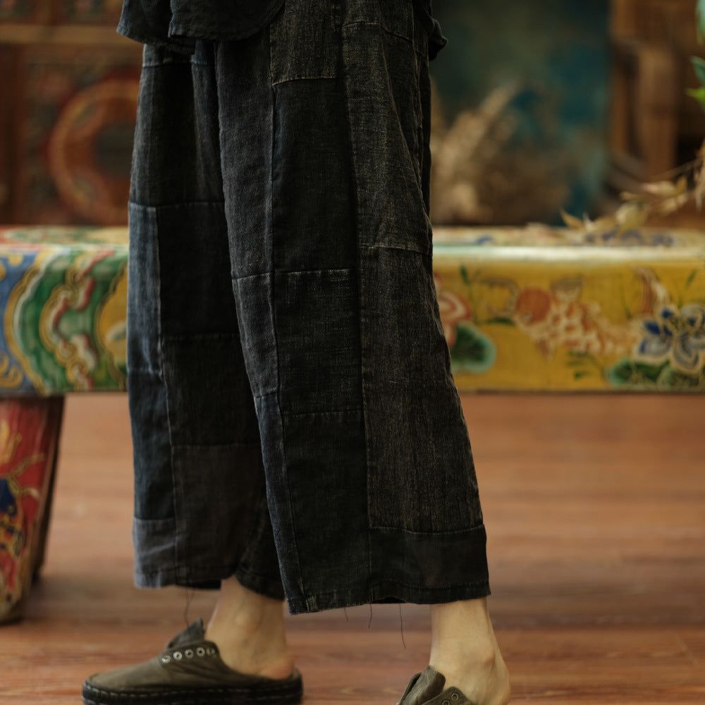 Vintage Patchwork Spring Pants