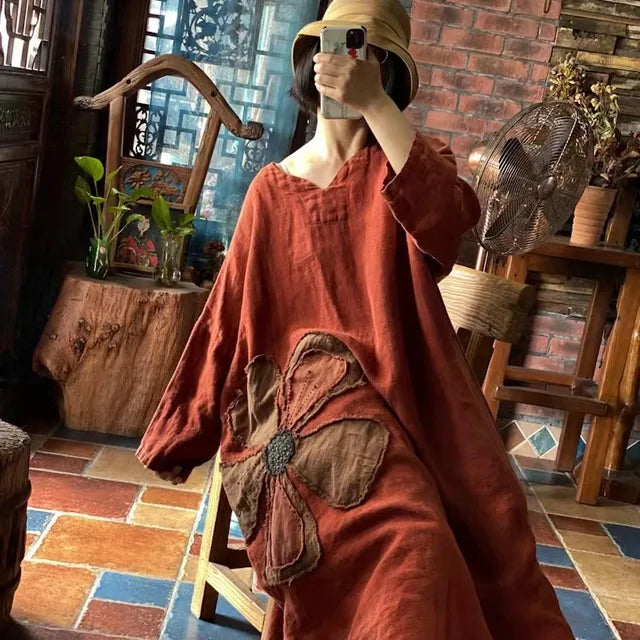 Robe patchwork vintage à fleurs