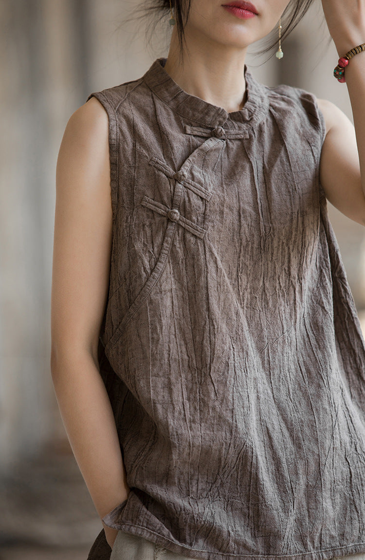 Vintage Cross Linen Blouse