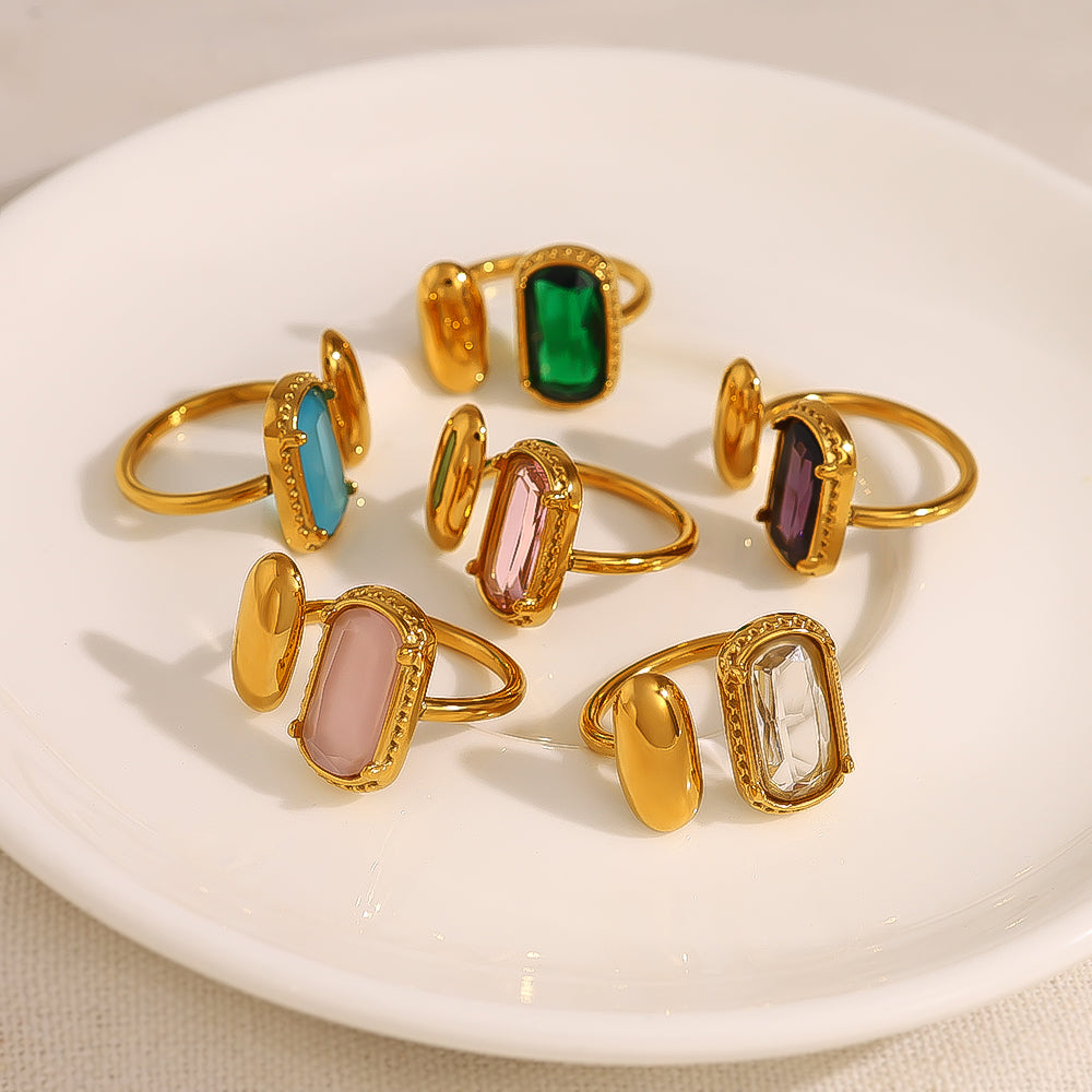 Bague vintage de luxe en zircon