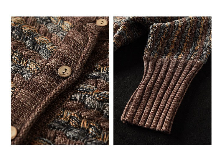 Cardigan en tricot rayé vintage