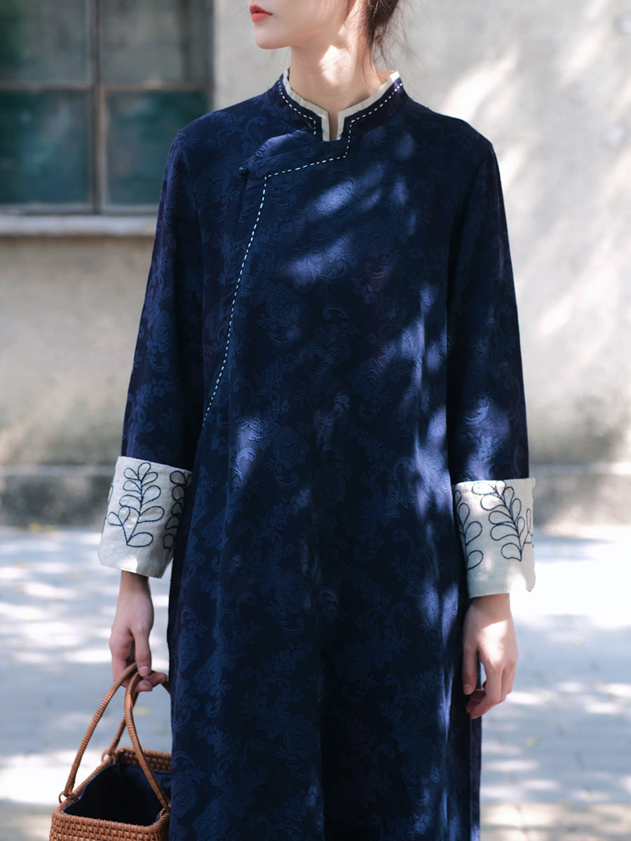 Vestido túnica con bordado de eucalipto