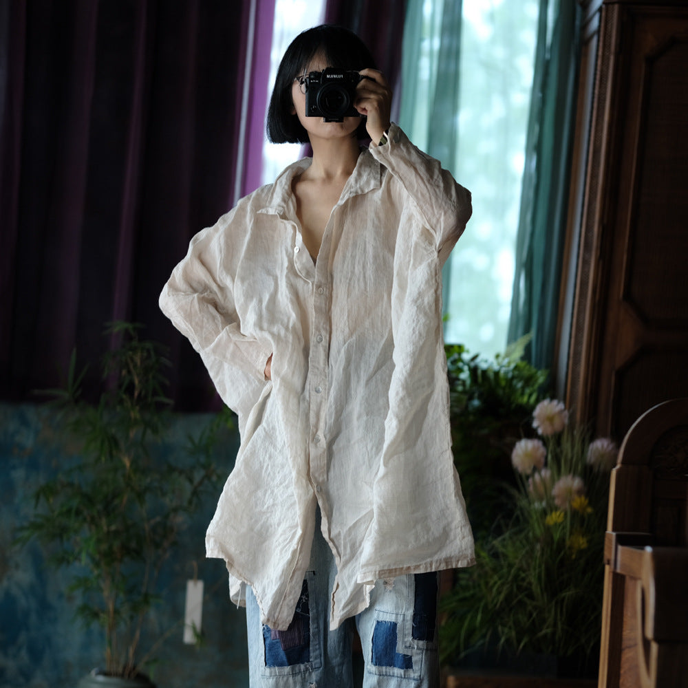 Vintage Oversized Linen Shirt