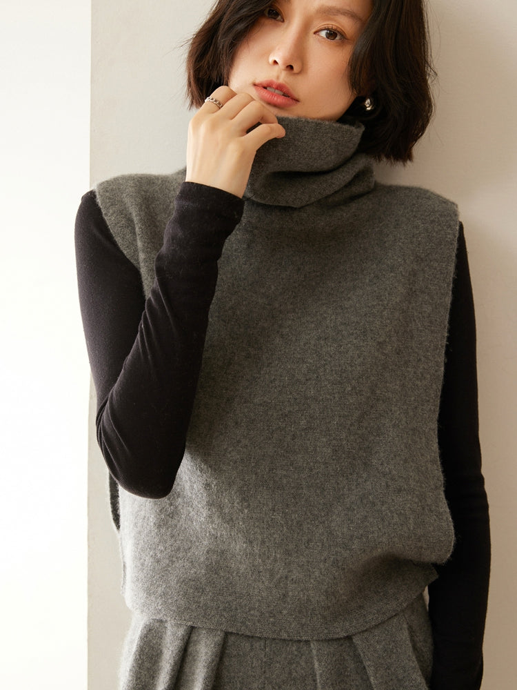 Elegante blusa de punto con cuello alto
