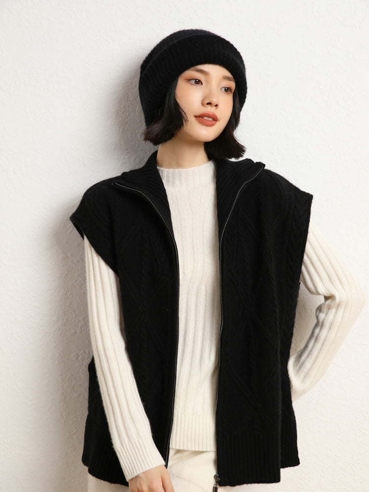 Gilet en tricot de laine et cachemire