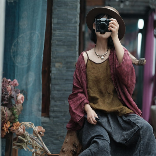 Vintage Bloom Strappy Blouse