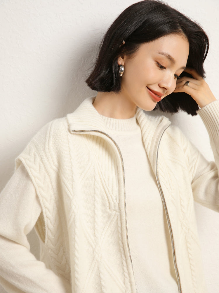 Gilet en tricot de laine et cachemire