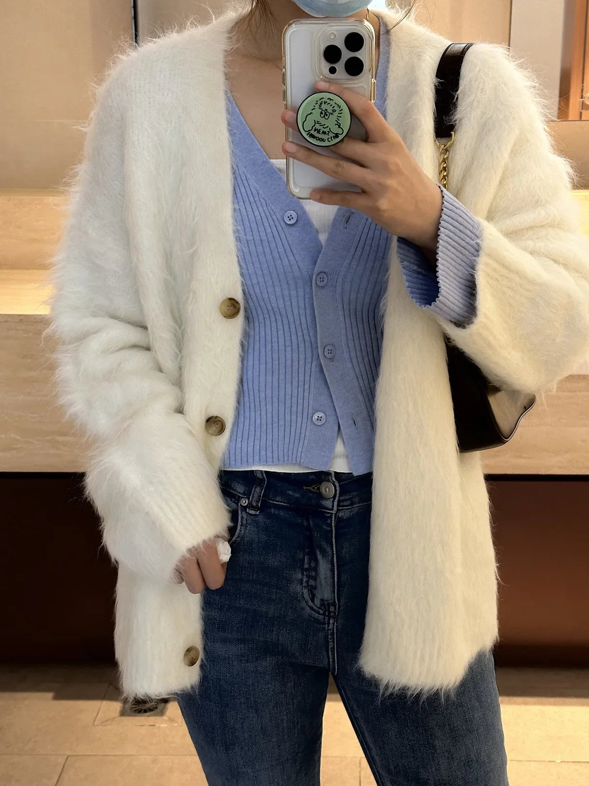 Cárdigan acogedor de alpaca