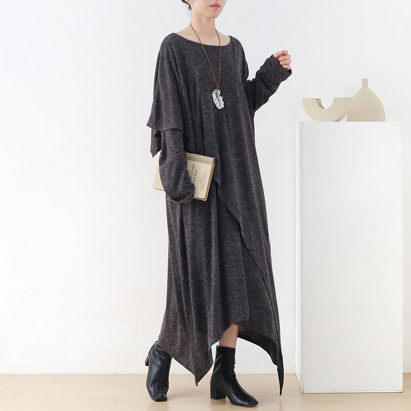 Robe longue asymétrique en coton