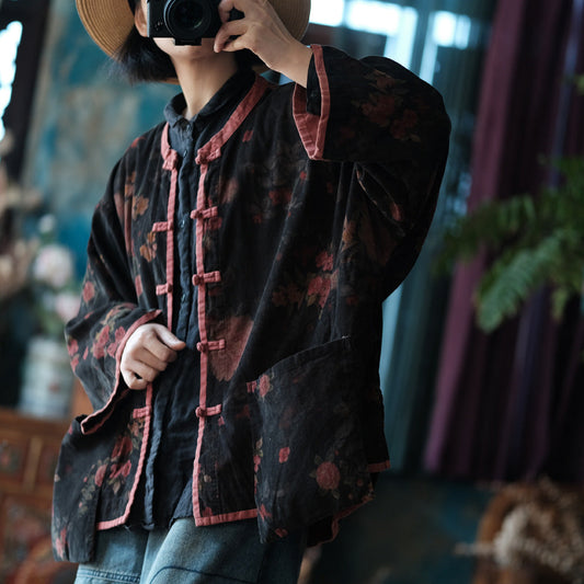 Vintage Floral Velvet Jacket