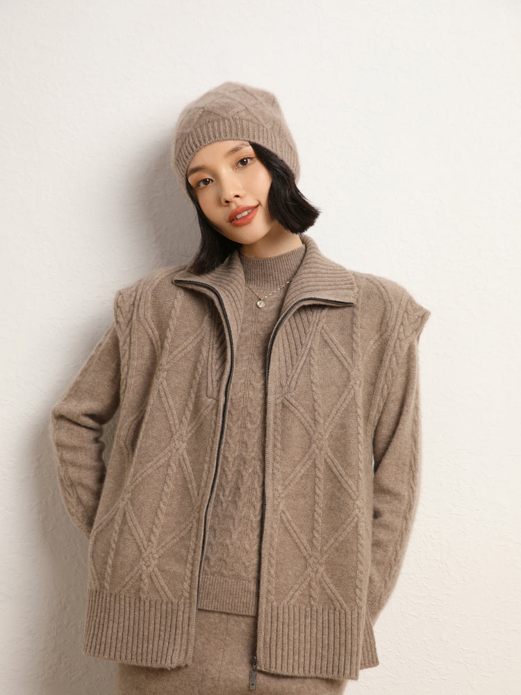Gilet en tricot de laine et cachemire