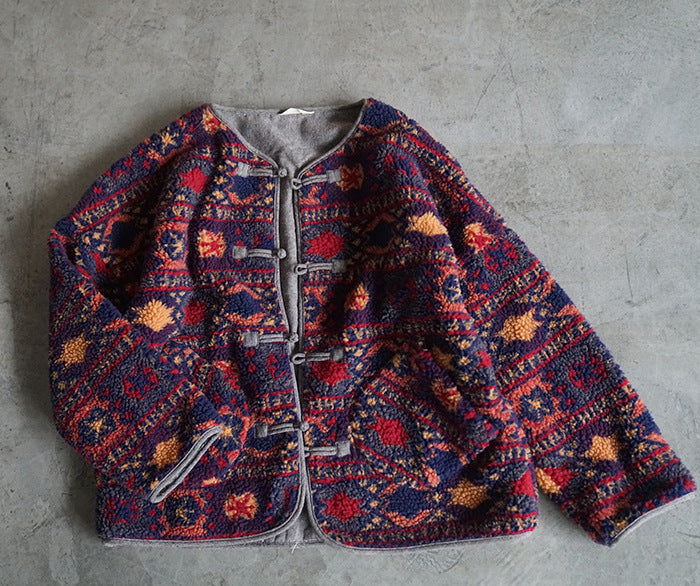 Veste vintage à motifs ethniques