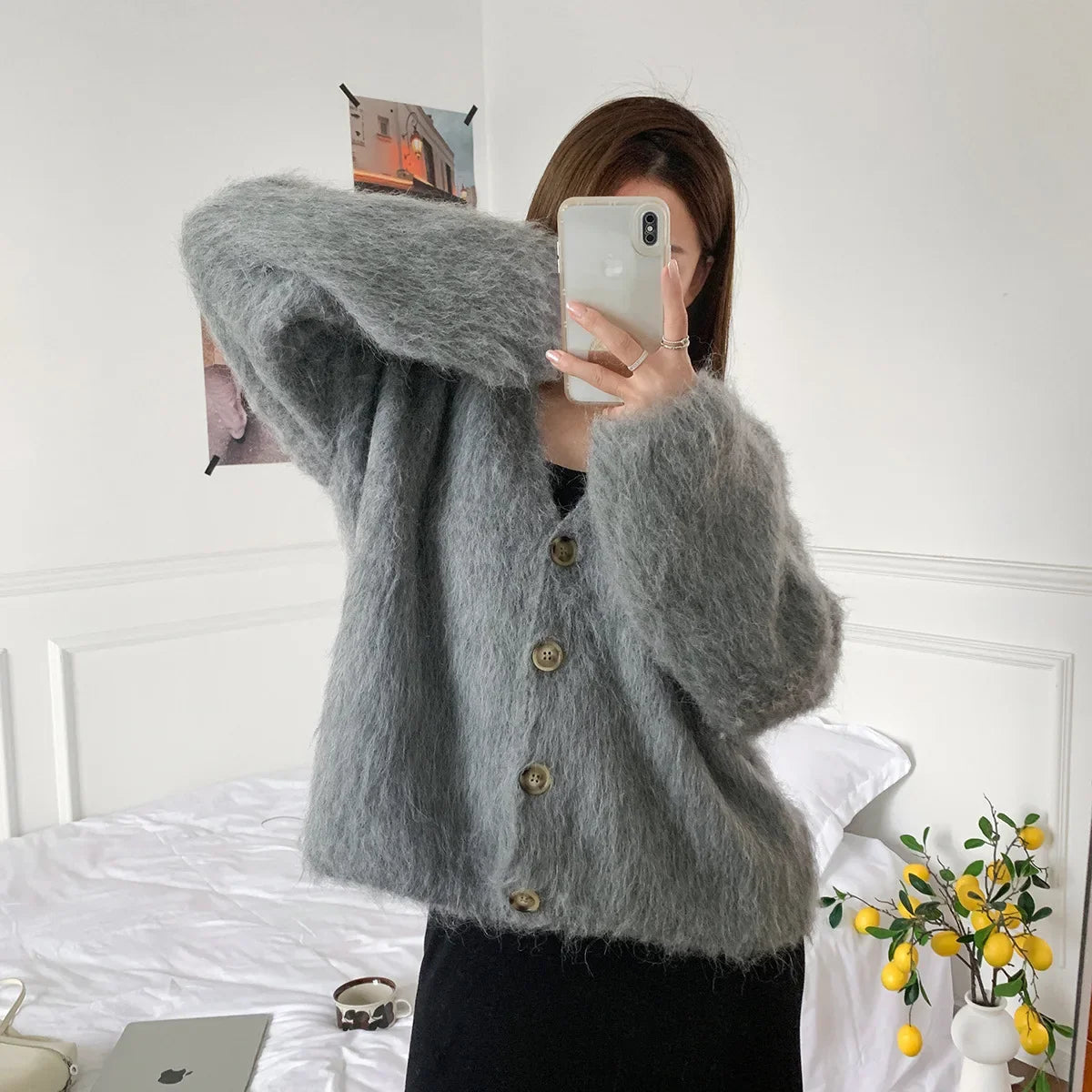 Cárdigan acogedor de alpaca