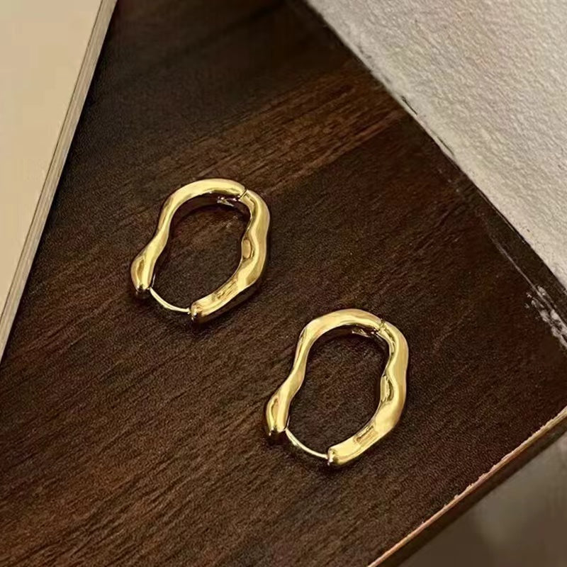 Boucles d'oreilles à tige en argent sterling 925 de forme irrégulière