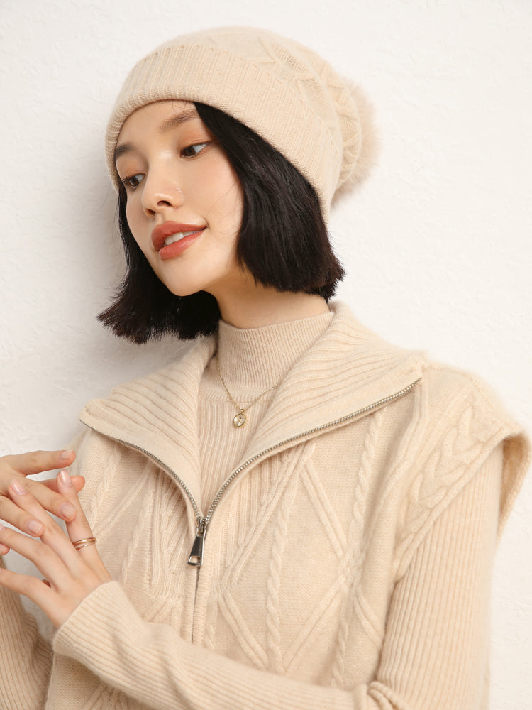 Gilet en tricot de laine et cachemire