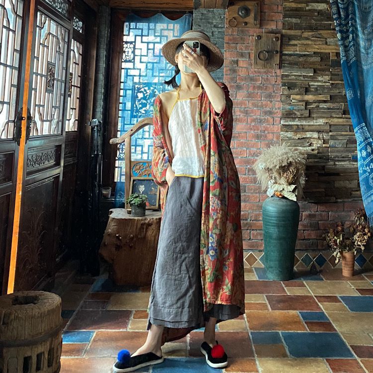 Kimono fleuri vintage