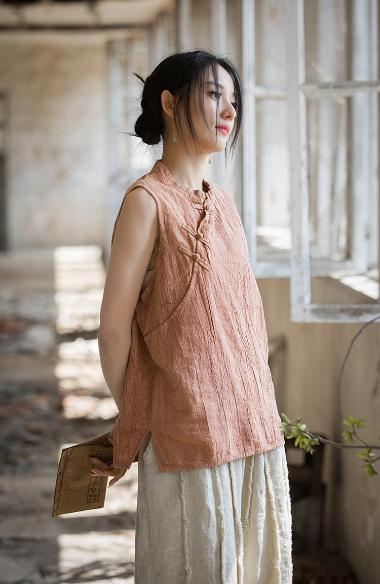 Vintage Cross Linen Blouse