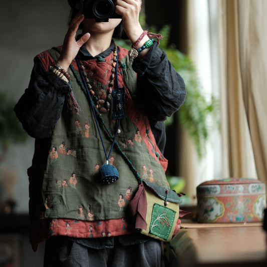 Vintage Figure Linen Vest