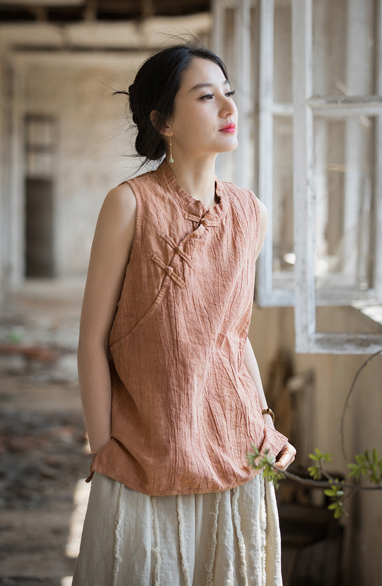Vintage Cross Linen Blouse