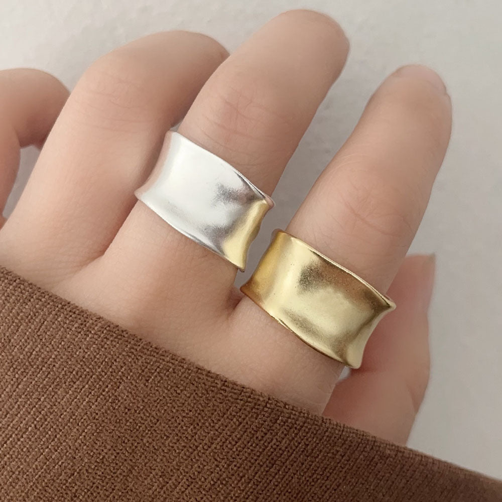 Bague vintage en argent sterling 925 à large bande