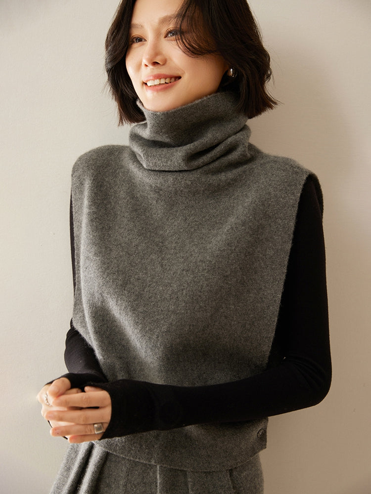 Elegante blusa de punto con cuello alto