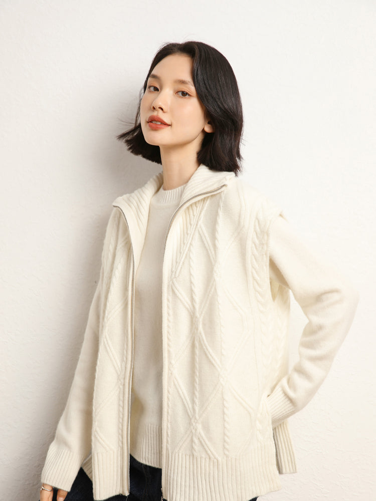 Gilet en tricot de laine et cachemire