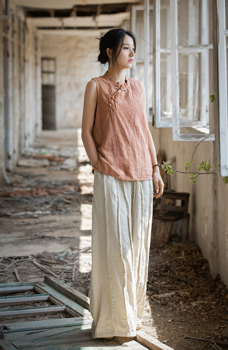 Vintage Cross Linen Blouse
