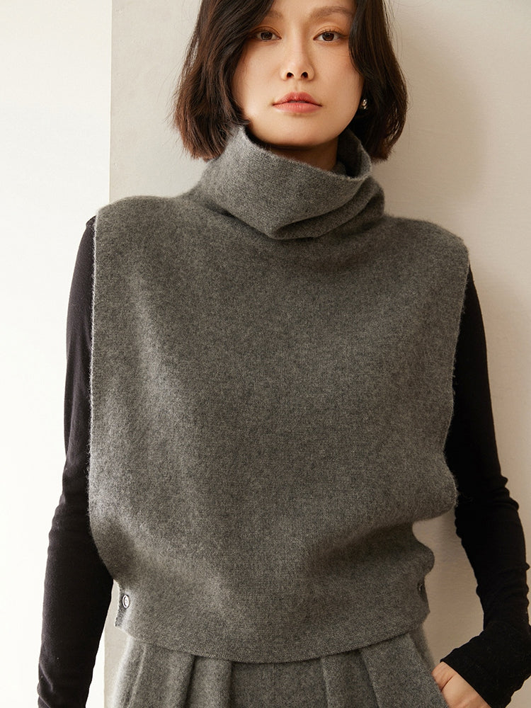 Elegante blusa de punto con cuello alto