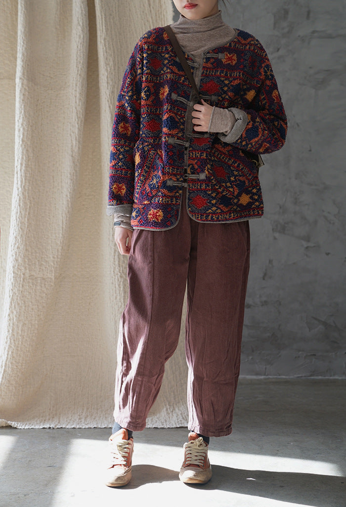 Veste vintage à motifs ethniques