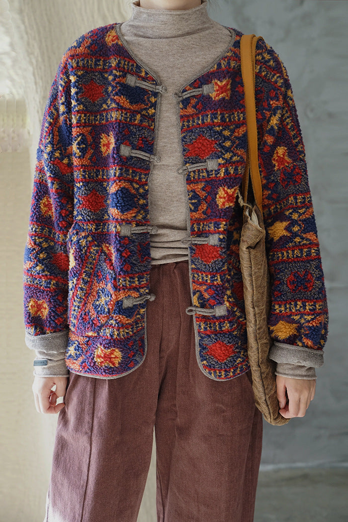 Veste vintage à motifs ethniques