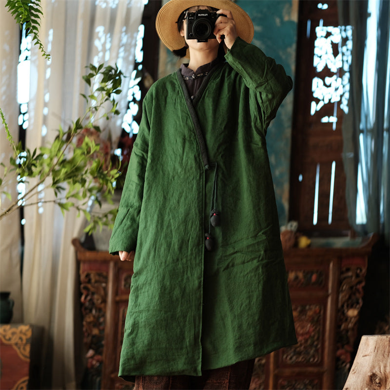 Vintage Linen Jacket with Fabric Tie Accessories