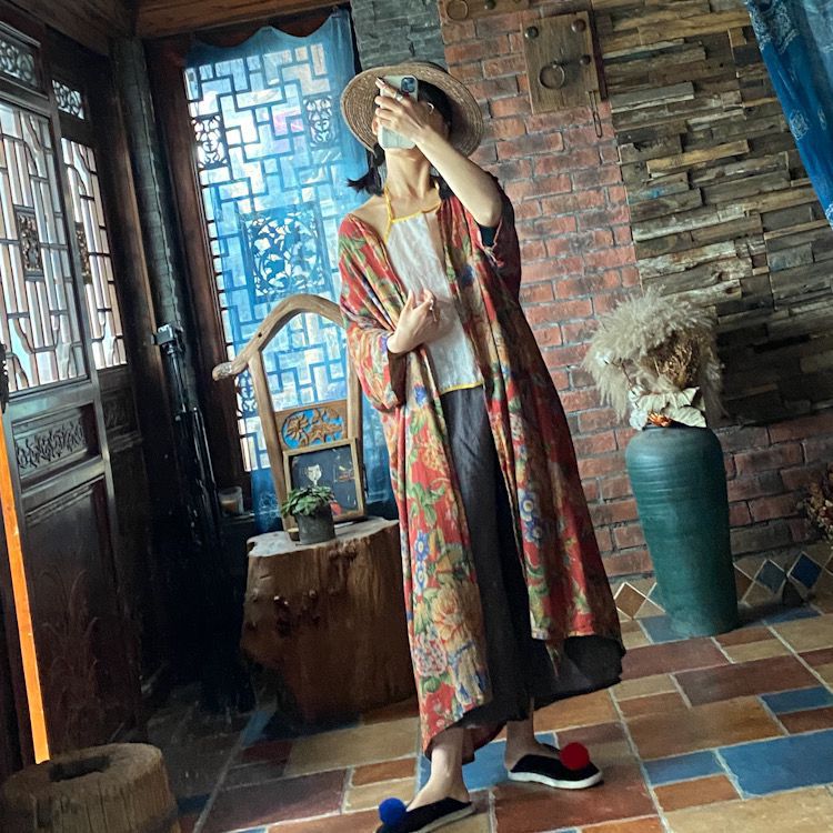 Kimono fleuri vintage