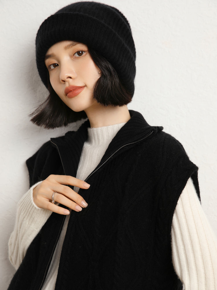 Gilet en tricot de laine et cachemire