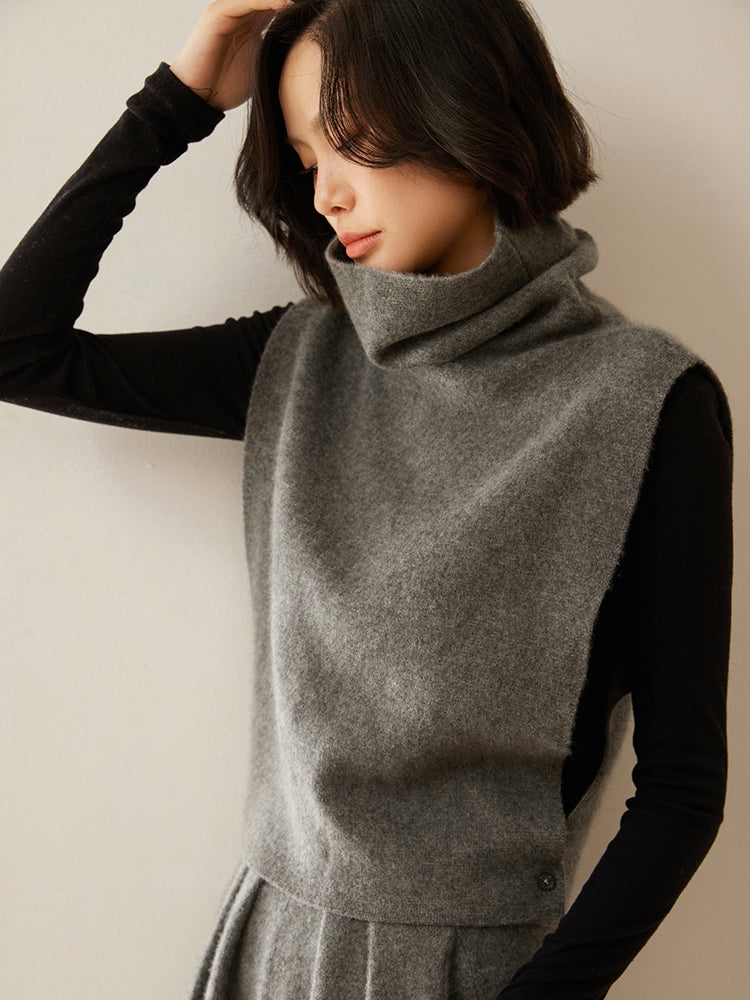 Elegante blusa de punto con cuello alto