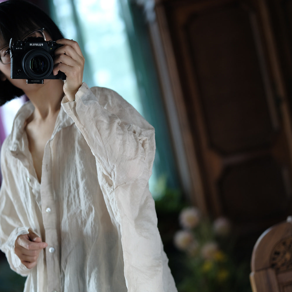 Vintage Oversized Linen Shirt