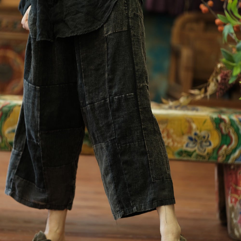 Vintage Patchwork Spring Pants
