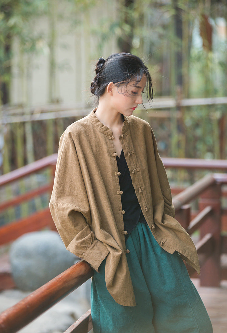 Chaqueta de lino de gran tamaño Nature